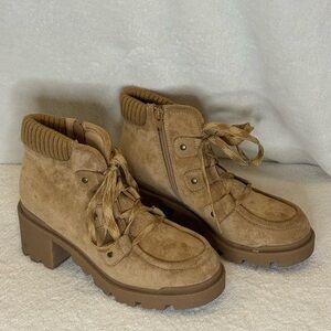 Brooks Tan Lace Up Suede Boots Granola Girl Prairie